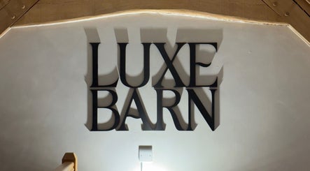 Luxe Barn sign at Beautybyjessicaralph, Clevedon, England GB capturing a stylish venue entrance.