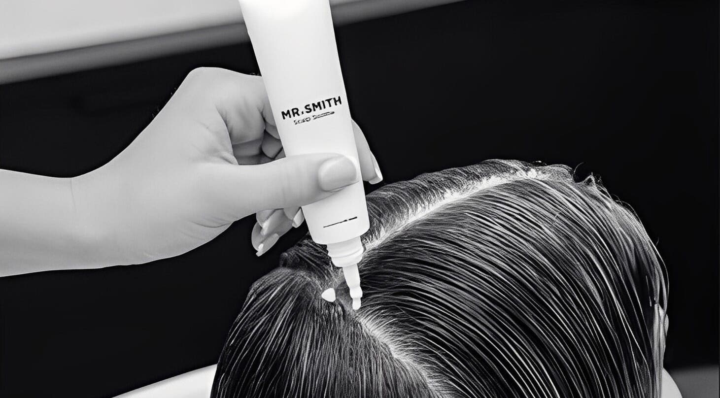 Close-up of a hair treatment application at Juicy Golden, Brisbane, Queensland, AU, showcasing expert hair care.