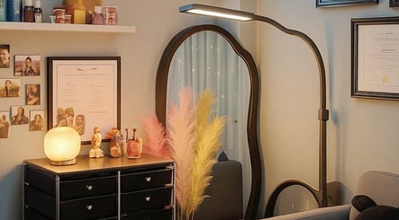Cozy interior of Michloe Lash in Singapore, SG, with ambient lighting and stylish decor.