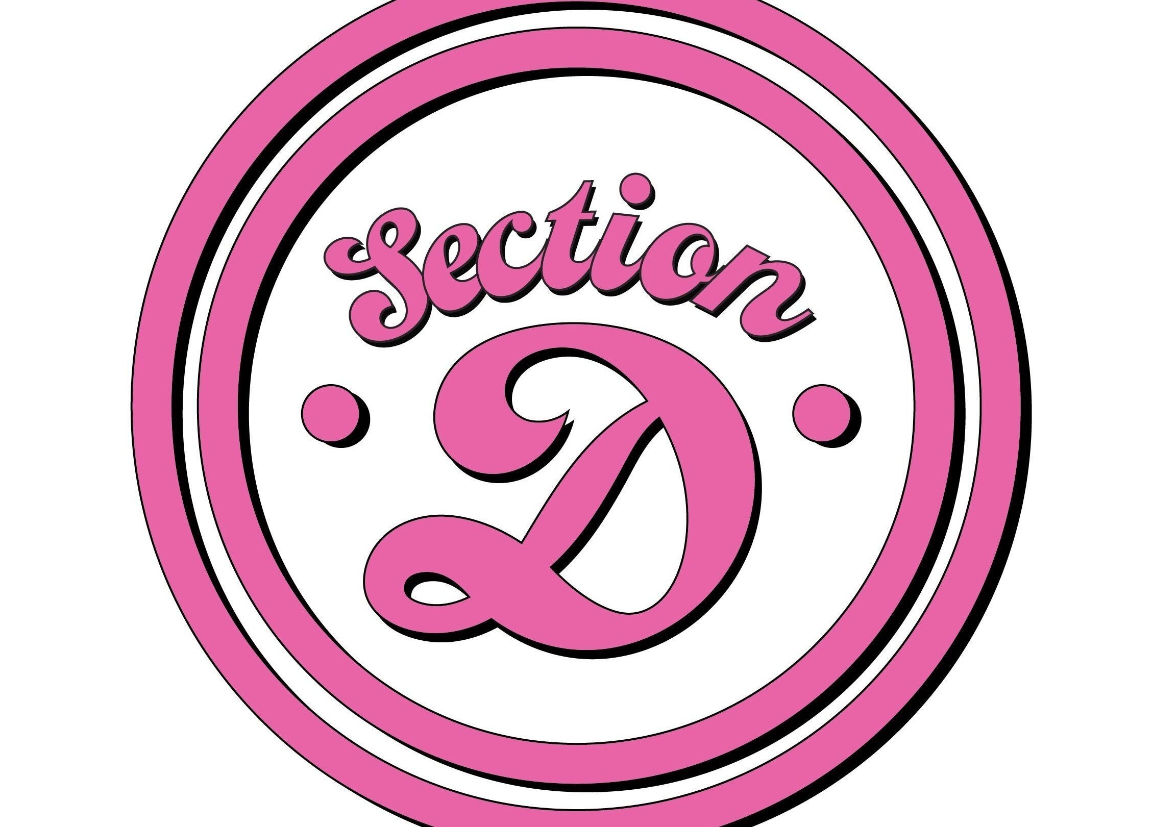 Section D Barbers logo in pink, Brighton And Hove, England, GB.