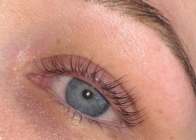 Close-up of styled lashes at BeautyHour, Leighton Buzzard, England, GB showcasing expert eye beauty.