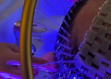 Relaxing hydrotherapy at Cherry Blossom Spa, Leyland, England with soothing water jets on a client's head.