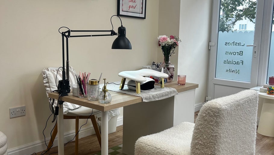 Cozy nail station at Gels By Em - The Ladies Room Lytham, Lytham Saint Annes, England, GB.