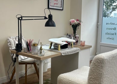 Cozy nail station at Gels By Em - The Ladies Room Lytham, Lytham Saint Annes, England, GB.