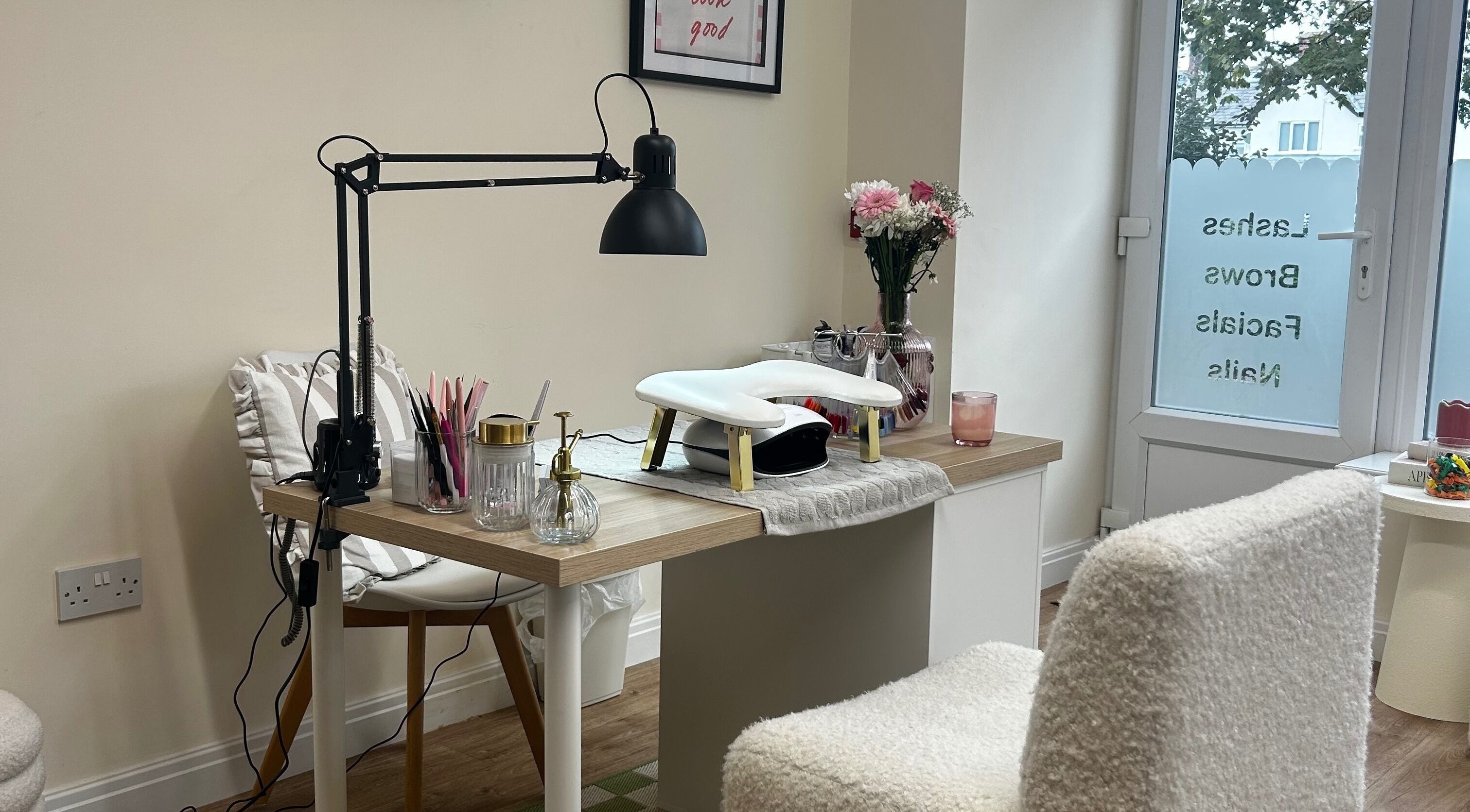 Cozy nail station at Gels By Em - The Ladies Room Lytham, Lytham Saint Annes, England, GB.