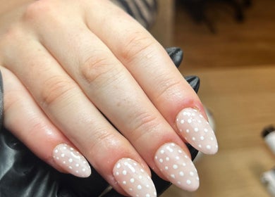 Polka-dot nail art by Gels By Em - The Ladies Room Lytham, Lytham Saint Annes, England, GB.