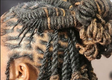 Intricate locs hairstyle at NewGrowth Beauty Salon 2 Abaco, West Grand Bahama, West Grand Bahama, BS.