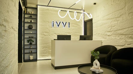Modern reception area at IVVI, Lekki, Lagos, NG. Elegant decor with warm lighting.