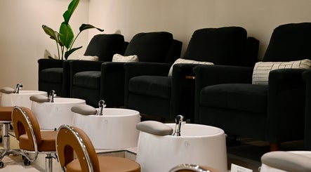 Luxurious pedicure stations at REE SPA, New York, New York, US, offering a serene wellness experience.