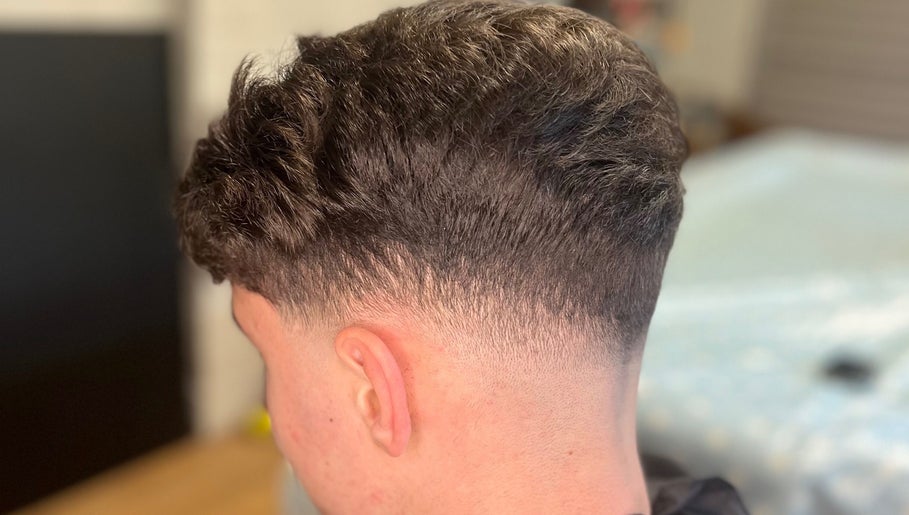 Close-up of a fresh fade haircut at CH hair, Belfast, Northern Ireland, GB.