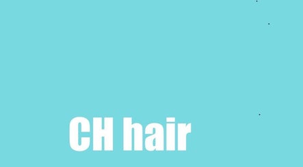 CH hair logo with a blue background, located in Belfast, Northern Ireland, GB.