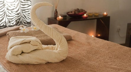 Luxurious towel arrangement at Peaceful Moment Thai Massage, Christchurch, Canterbury Region, NZ spa setting.