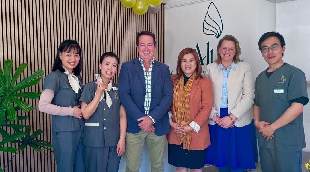 Happy Alura Beauty Lithgow team in Lithgow, New South Wales, AU, welcoming clients with smiles.