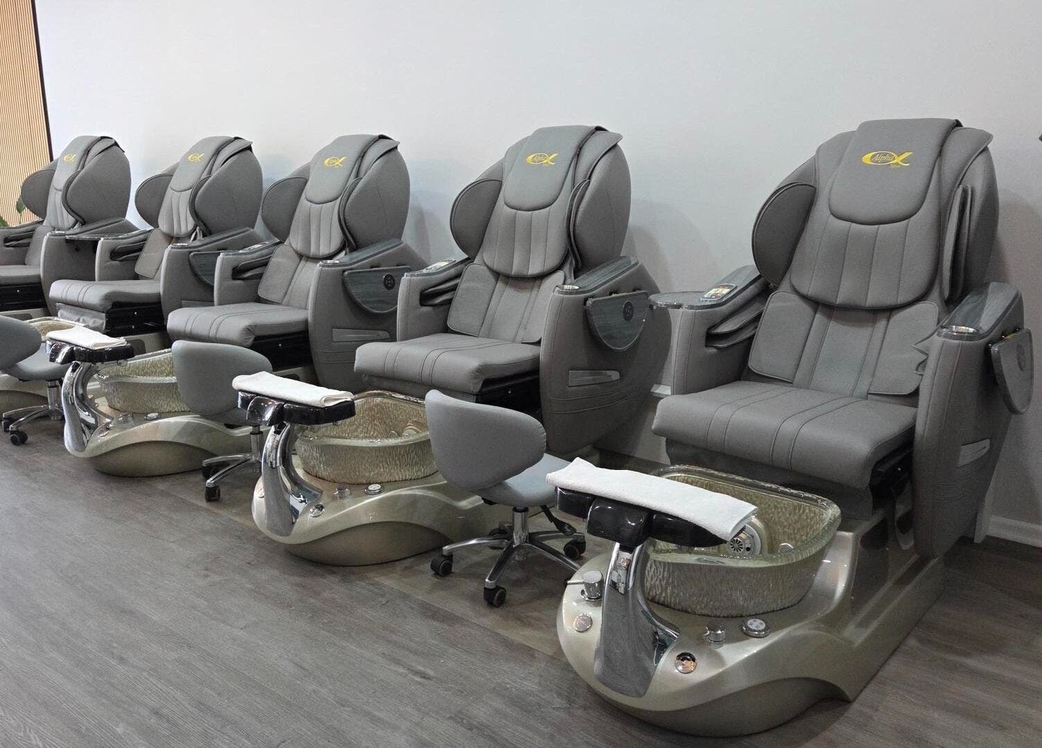 Luxurious pedicure chairs at Alura Beauty Bathurst, Bathurst, New South Wales, AU offering relaxing services.