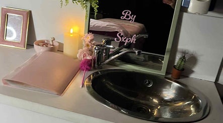 Serene vanity area at Beautybysxph in Hamilton, Scotland, GB, with elegant decor and soothing ambiance.