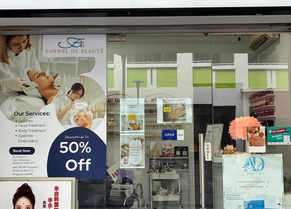 Fannel De Beaute storefront showcasing beauty services in Singapore, Singapore, SG.