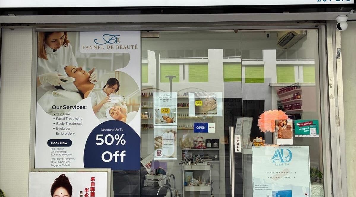 Fannel De Beaute storefront showcasing beauty services in Singapore, Singapore, SG.