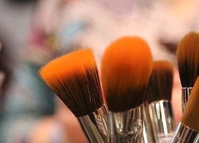 Makeup brushes at Velvet Bloom Salon & Aesthetics in Pretoria, Gauteng, ZA, showcasing quality beauty tools.