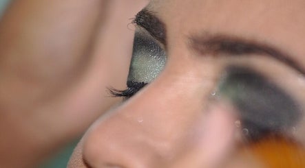 Close-up of eye makeup application at Velvet Bloom Salon & Aesthetics, Pretoria, Gauteng, ZA.