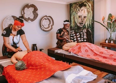 Therapists provide massages at Touch by Africa Zevenwacht, Cape Town, Western Cape, ZA in a soothing ambiance.