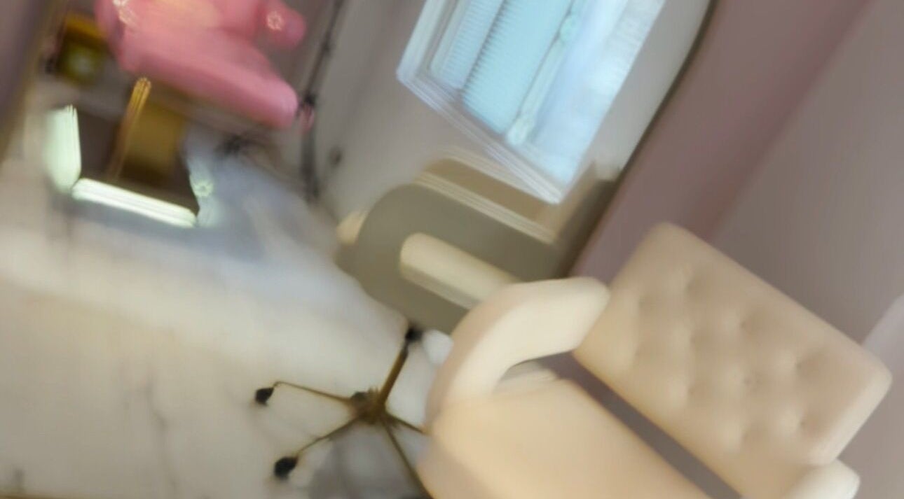 Luxury beauty treatment chair at LB Aesthetics, Doncaster, England, GB, featuring elegant and plush interiors.