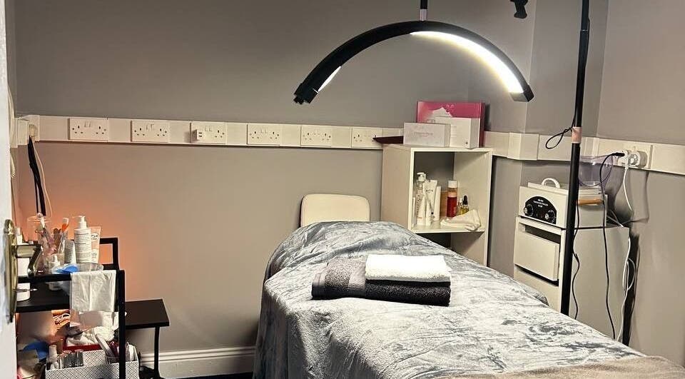 Cozy treatment room at Harmony Beauty Studio in Arklow, County Wicklow, IE, featuring a treatment bed.