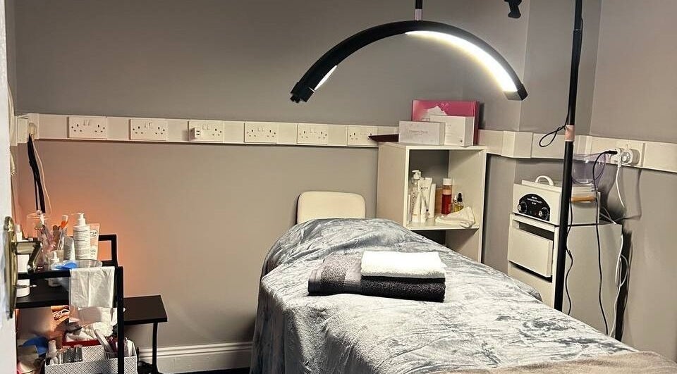 Cozy treatment room at Harmony Beauty Studio in Arklow, County Wicklow, IE, featuring a treatment bed.