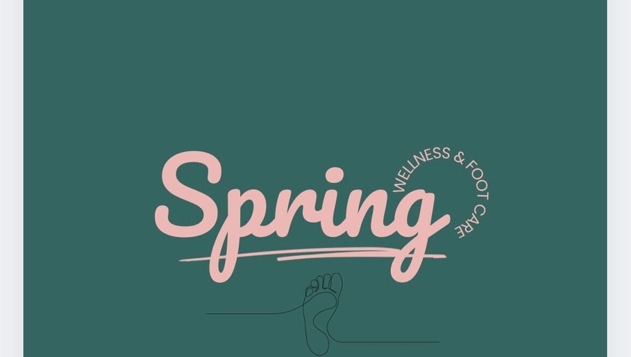 Logo of Spring Wellness & Foot Care in Fareham, England, GB, featuring modern typography and a foot design.