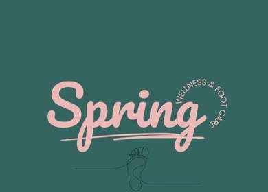 Logo of Spring Wellness & Foot Care in Fareham, England, GB, featuring modern typography and a foot design.