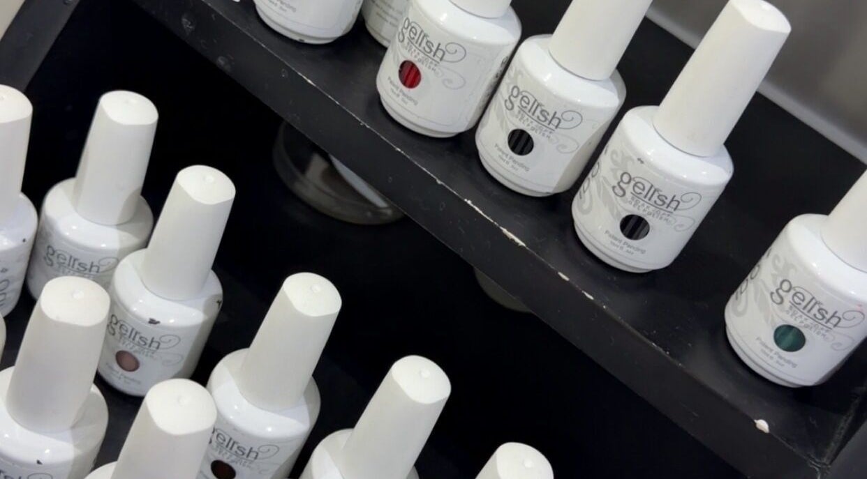 Nail polish selection at ErojaHive, Lagos, Lagos, NG. Premium gel polishes in vibrant colors displayed on shelves.