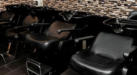 Luxurious salon chairs at Glamour on Fifth Ave, New York, New York, US offer a premium spa experience.