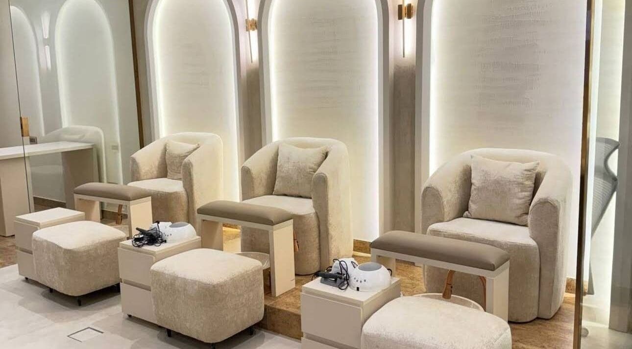 Elegant pedicure chairs at OASIS BEAUTY HOUSE, Riyadh, Riyadh Province, SA, showcasing luxury and comfort.