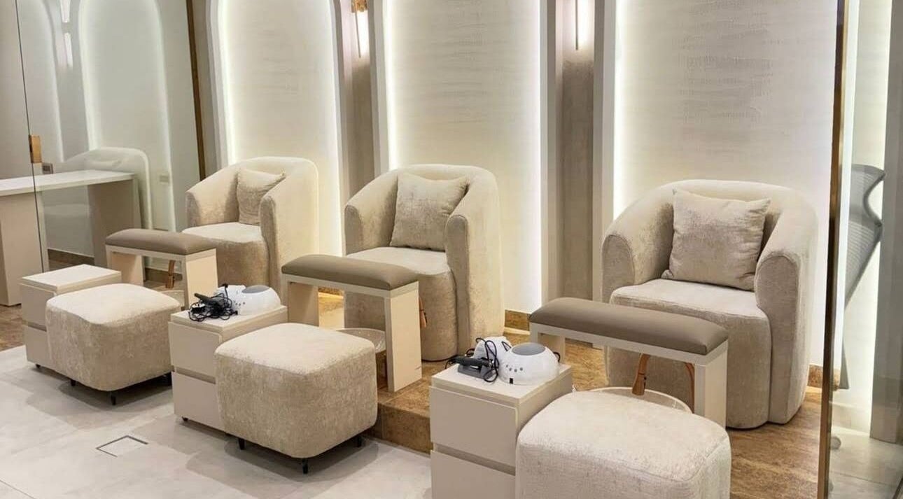 Plush pedicure chairs at OASIS BEAUTY HOUSE in Riyadh, offering luxurious beauty treatments in Riyadh Province, SA.