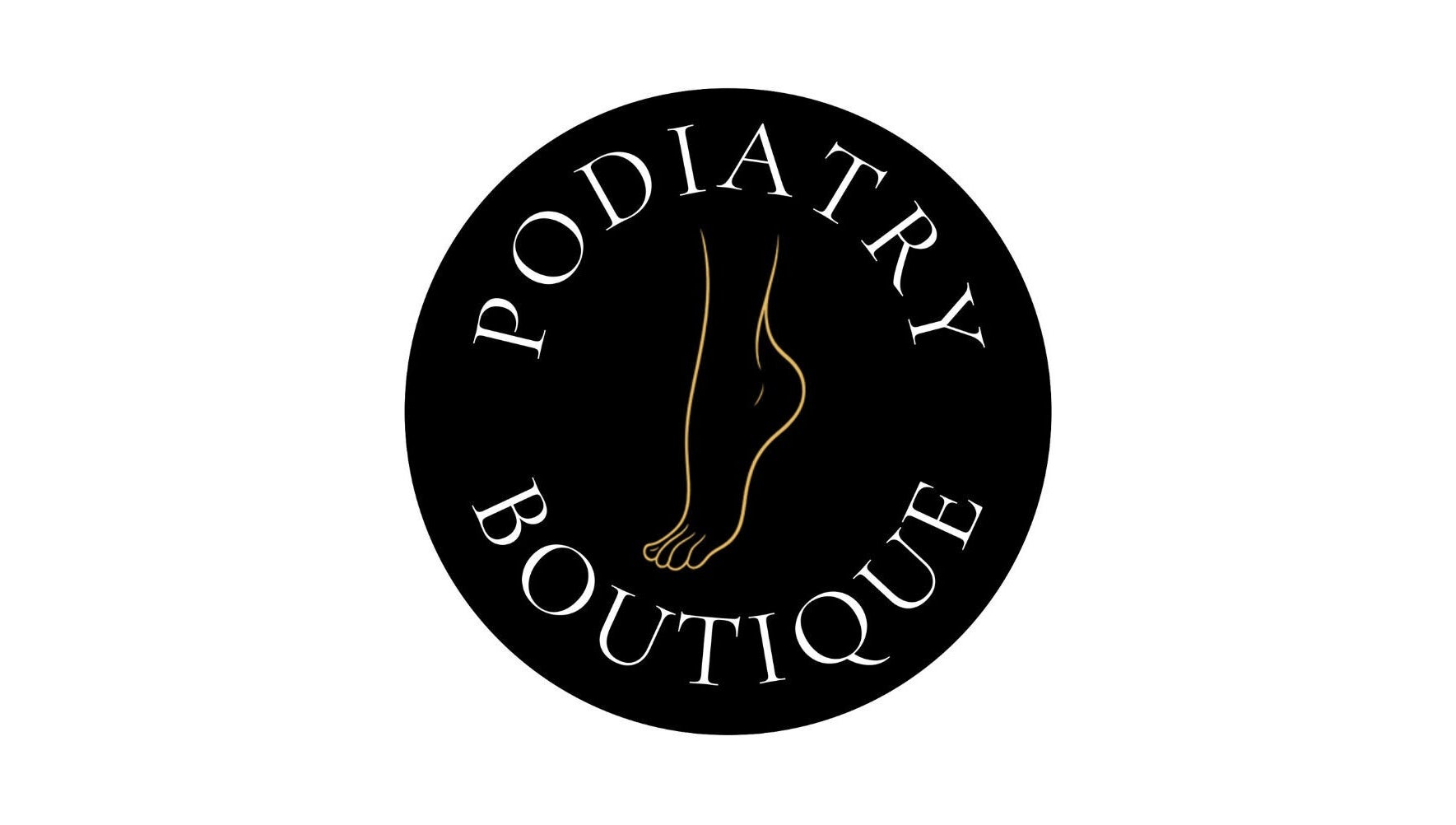 Elegant logo for Podiatry Boutique in South Miami, Florida, US, featuring a stylized foot design.