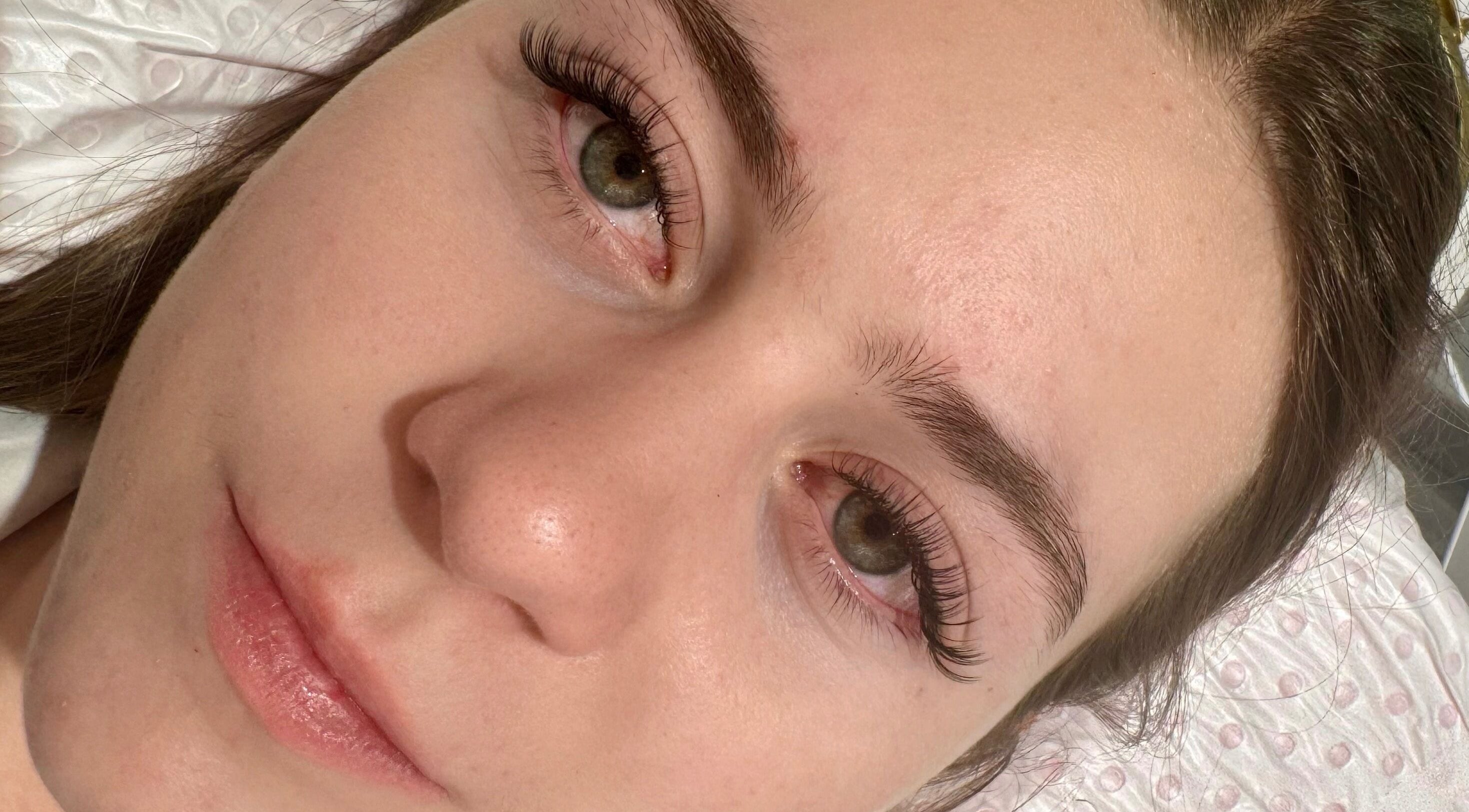 Close-up of eyelash extensions at Anna Lash & Brow, Bexley, New South Wales, AU.