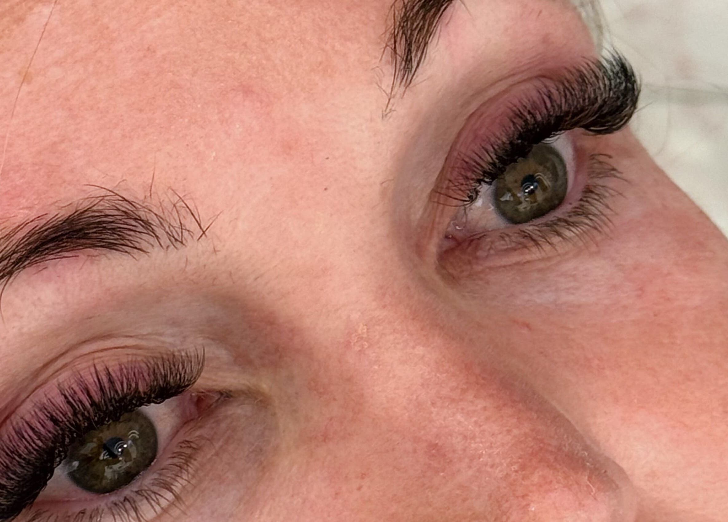 Close-up of expertly styled lashes at Anna Lash & Brow, Bexley, New South Wales, AU.
