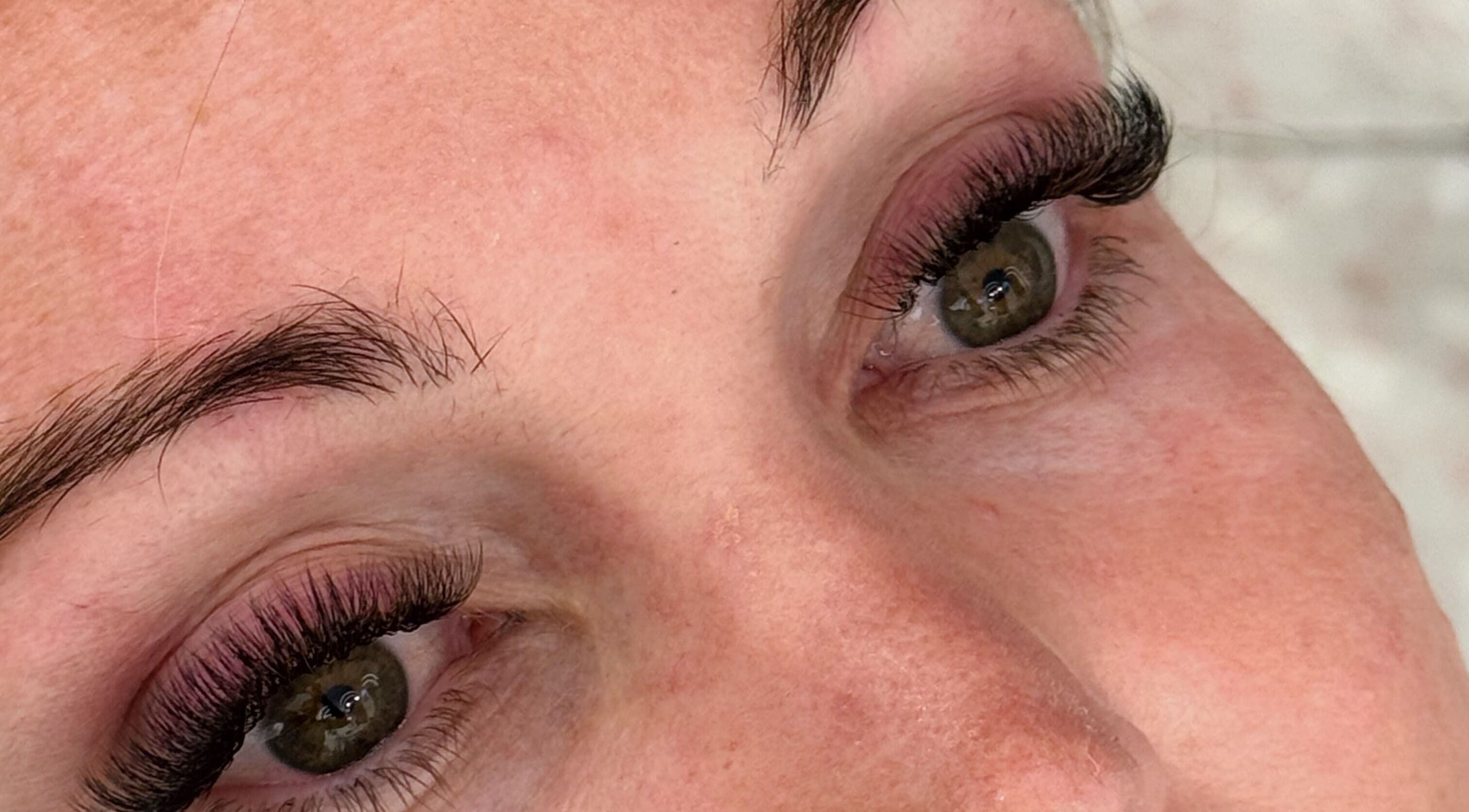 Close-up of expertly styled lashes at Anna Lash & Brow, Bexley, New South Wales, AU.