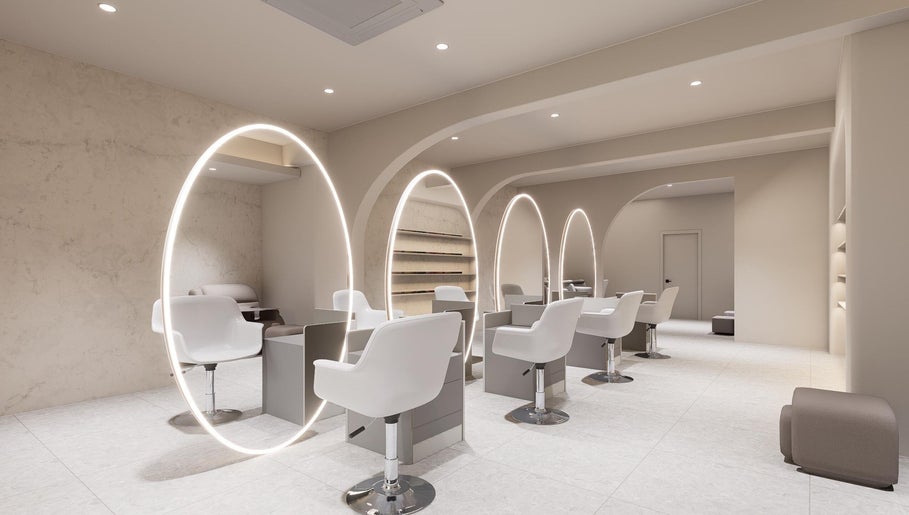 Modern salon interior with stylish chairs at LILS SALON, Cyberjaya, Selangor, MY.