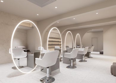 Modern salon interior with stylish chairs at LILS SALON, Cyberjaya, Selangor, MY.