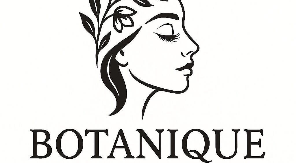 Botanique logo featuring elegant woman with floral accents, Blairgowrie And Rattray, Scotland, GB.