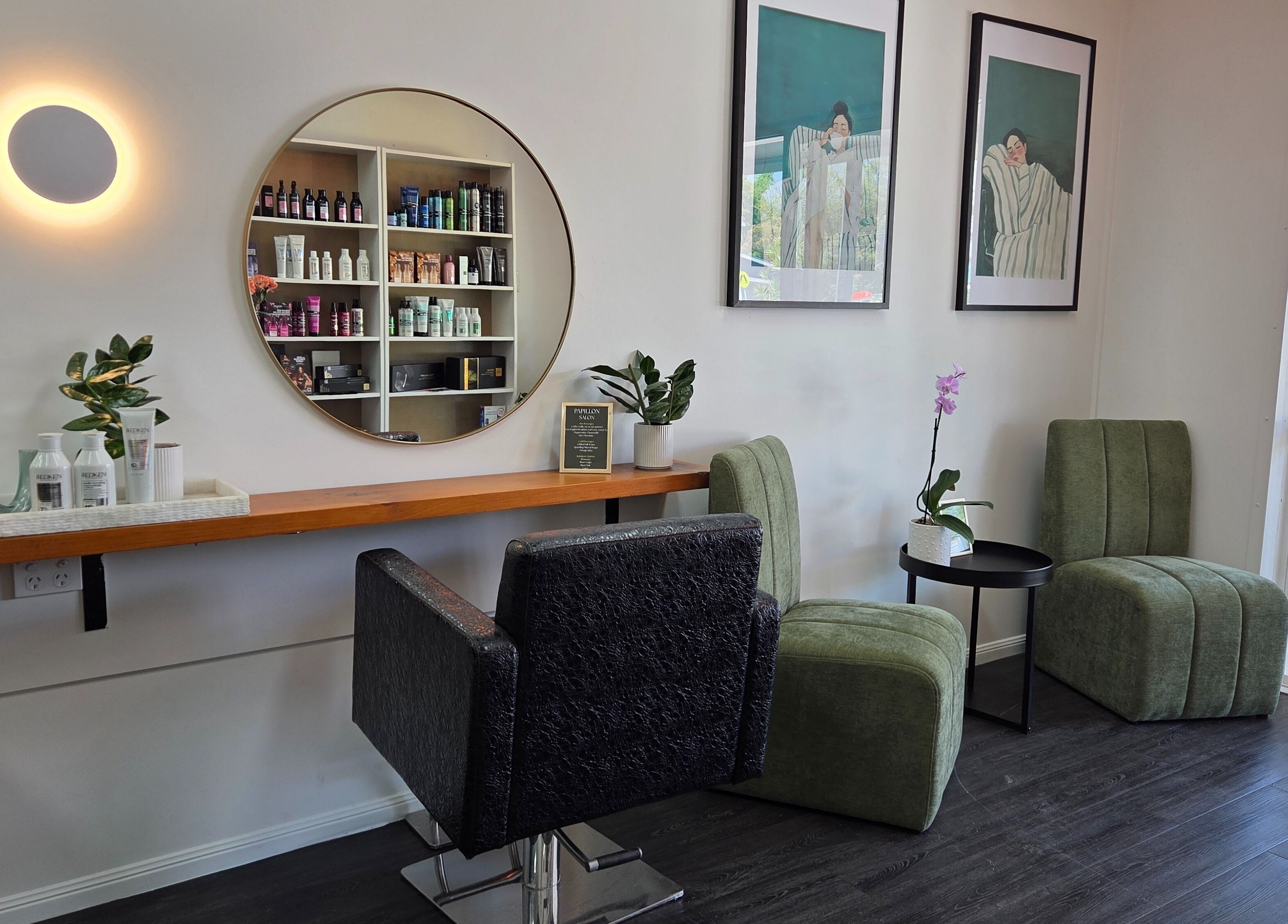 Papillon salon in Hendra, Queensland, AU featuring stylish seating and elegant decor.