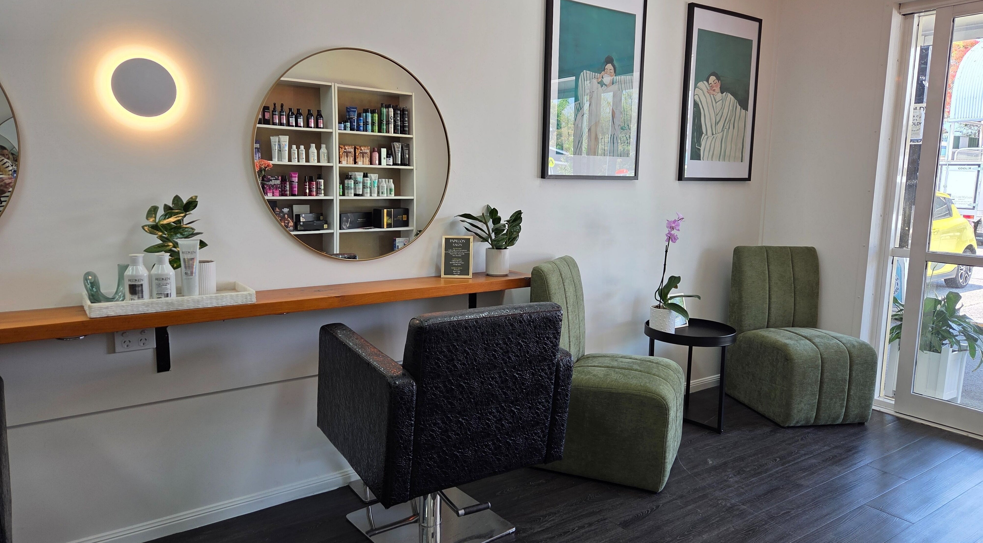 Papillon salon in Hendra, Queensland, AU featuring stylish seating and elegant decor.