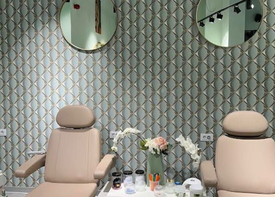 Elegant nail treatment chairs at Nail Lab IR Belgrade Waterfront, Beograd, RS with modern decor.