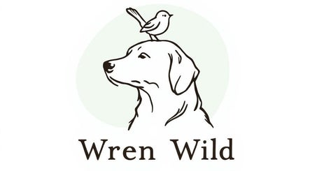 Logo of Wren Wild Walkies featuring a dog with a bird in Galashiels, Scotland, GB.