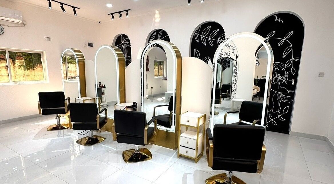 Modern salon chairs and mirrors at Her Rootz - Northmead, Lusaka, Lusaka Province, ZM.
