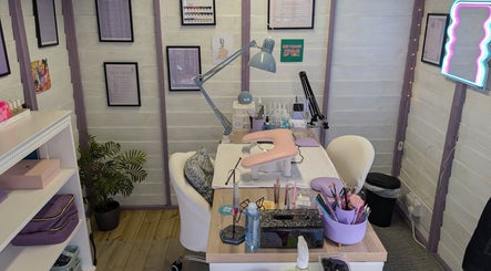 Chic nail studio at Nikki Nailed It, Hazel Grove, England, GB, featuring stylish decor and manicure setup.