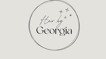 Logo of Hair by Georgia Nicole, elegant script with stars, Sandbach, England, GB.