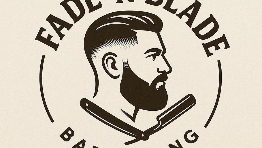 Fade n Blade logo features a classic barber design in Douglas, United Kingdom, GB.