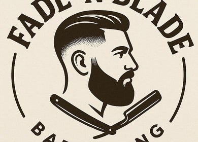 Fade n Blade logo features a classic barber design in Douglas, United Kingdom, GB.