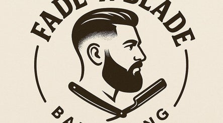 Fade n Blade logo features a classic barber design in Douglas, United Kingdom, GB.